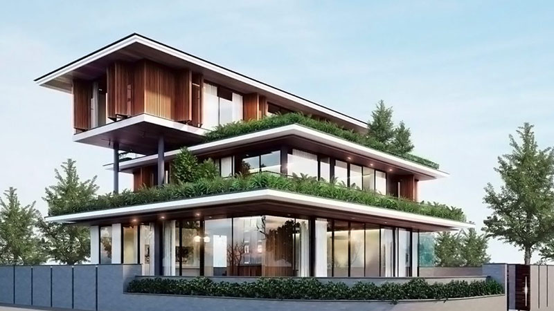 Mẫu nhà 2 tầng đẹp đơn giản hiện đại ở nông thôn 2024